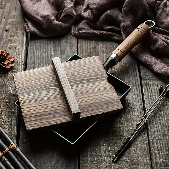 Poêle japonaise en fonte pour Fritter Tamagoyaki, omelette noire antiadhésive, crêpes aux œufs, couvercle de Pot de cuisine, cuisinière à gaz à Induction, 1 pièce