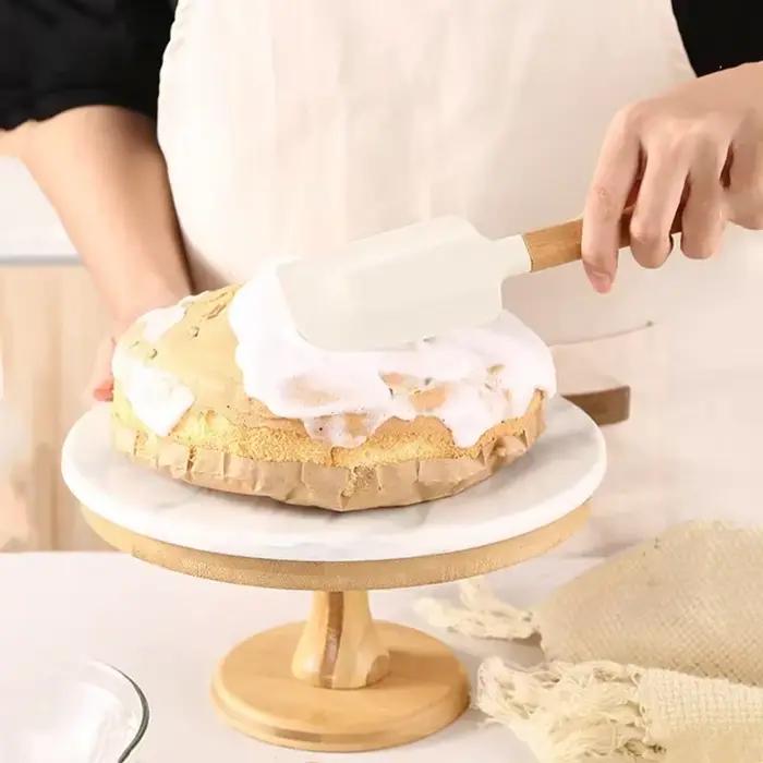 Grattoir à beurre de cuisine, outils de cuisson, spatule mélangeur pour pâtisserie et accessoires de pâtisserie, chocolat blanc, manche en bois, ustensiles à gâteaux