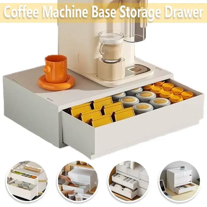 Tiroir de rangement pour machine à café, étagères de rangement, présentoir à capsules de café, organisateur de sachets de thé pour bar, boîte de rangement de style industriel
