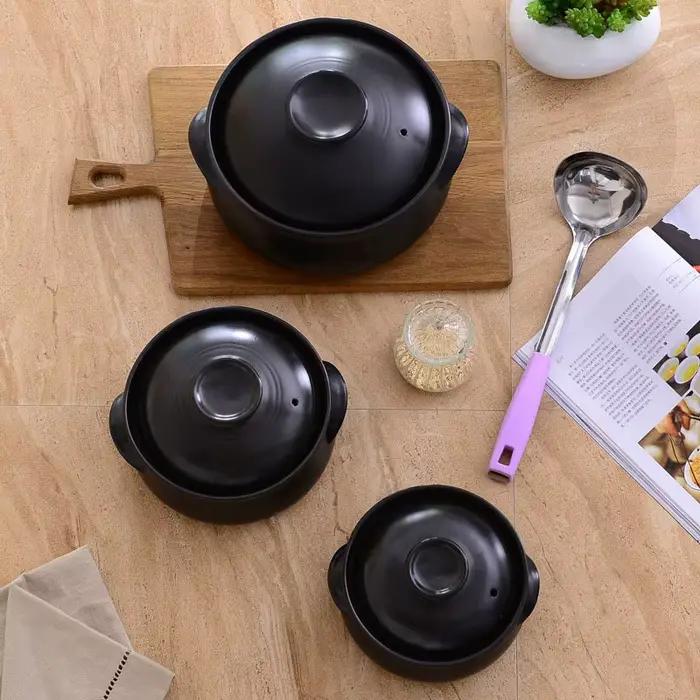 Casserole en céramique coréenne résistante à la chaleur avec couvercle, modèle GXB00004 pour cuire le riz, la soupe, et autres plats polyvalents à offrir pour les occasions spéciales