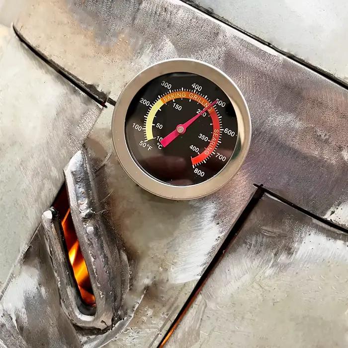 Thermomètre de four à Pizza pour cuisine, cuisson domestique, jauge de température 0-400 ℃ Thermomètre de gril pour fumeur de barbecue en métal