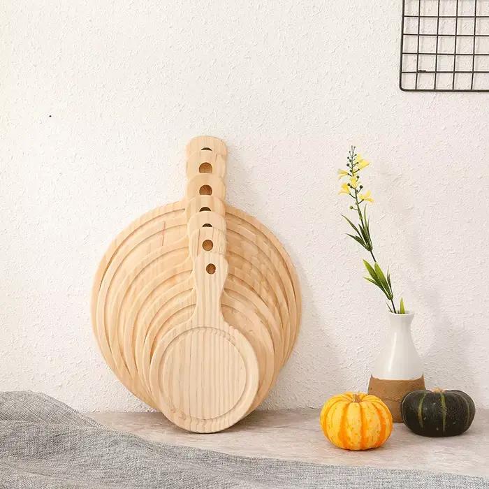 Assiette à Pizza en bois de pin 11 pouces (28 cm) 12