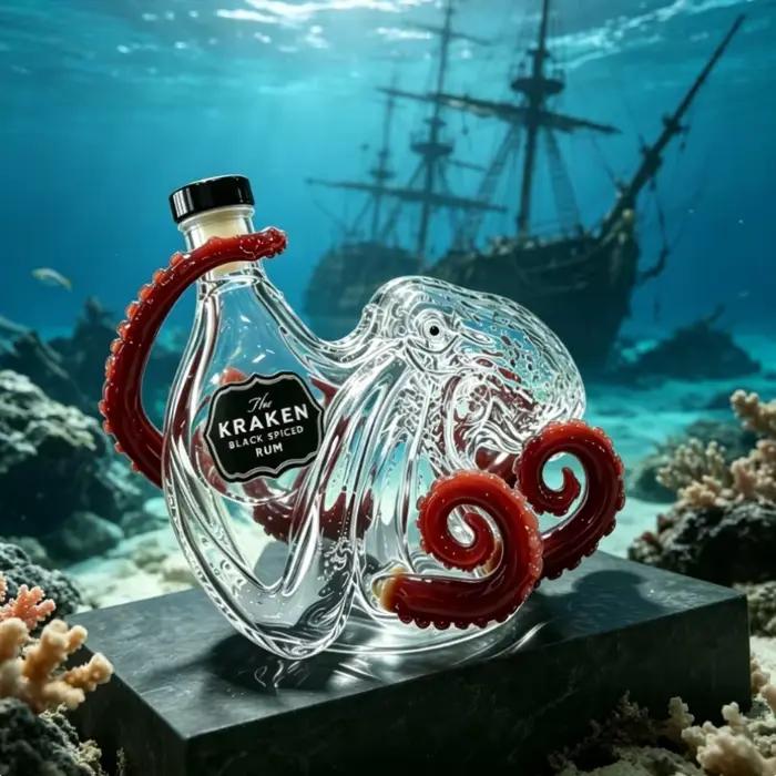 Nouvelle carafe à rhum épicé en forme de pieuvre rouge