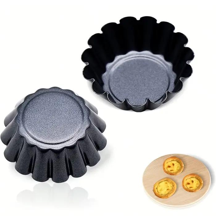 6 moules à tarte | Moules à gâteaux en acier au carbone antiadhésifs pour tartes aux œufs, gâteaux, pâtisseries - Forme ovale, acier inoxydable 304, moule à gâteau, moule à pain