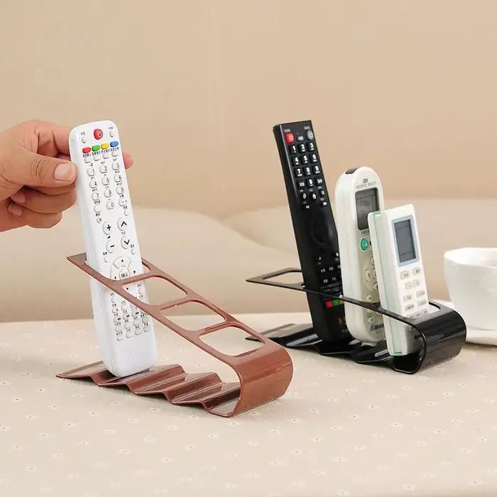 Organisateur de Télécommande à 4 Compartiments Support de Rangement Bureau Polyvalent Plastique PP Résistant aux Taches Occasions Spéciales