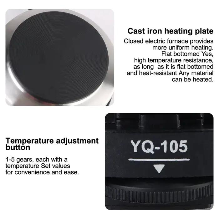 Appareil de cuisine multifonctionnel plaque chauffante 500W gris clair pour café lait eau et autres boissons à chauffer occasionnels et cadeaux
