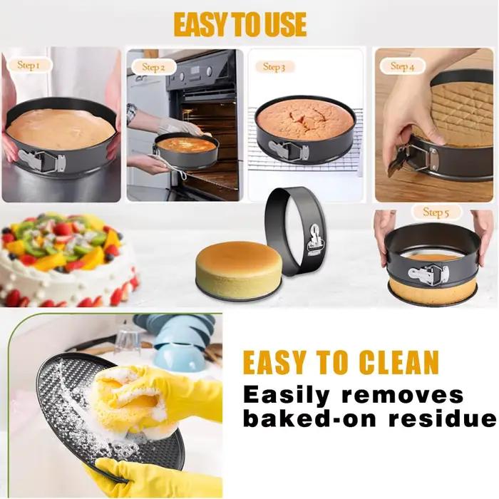 Moule à gâteau rond antiadhésif avec fond amovible pour gâteaux et cheesecakes diverses occasions de cuisine et de pâtisserie