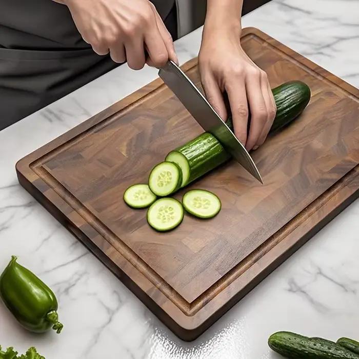 Grande planche à découper en bois de noyer améliorée