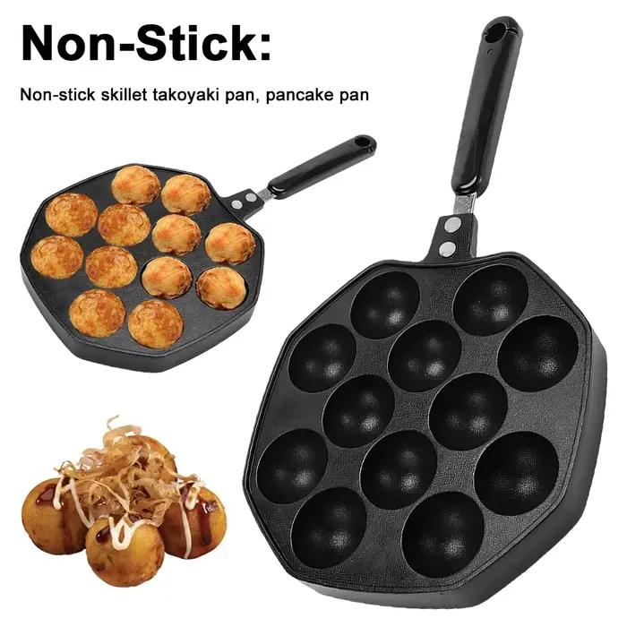 Poêle Takoyaki 20 moules en alliage d'aluminium antiadhésif pour boules de poulpe et gâteaux à crêpes occasions spéciales et rassemblements familiaux