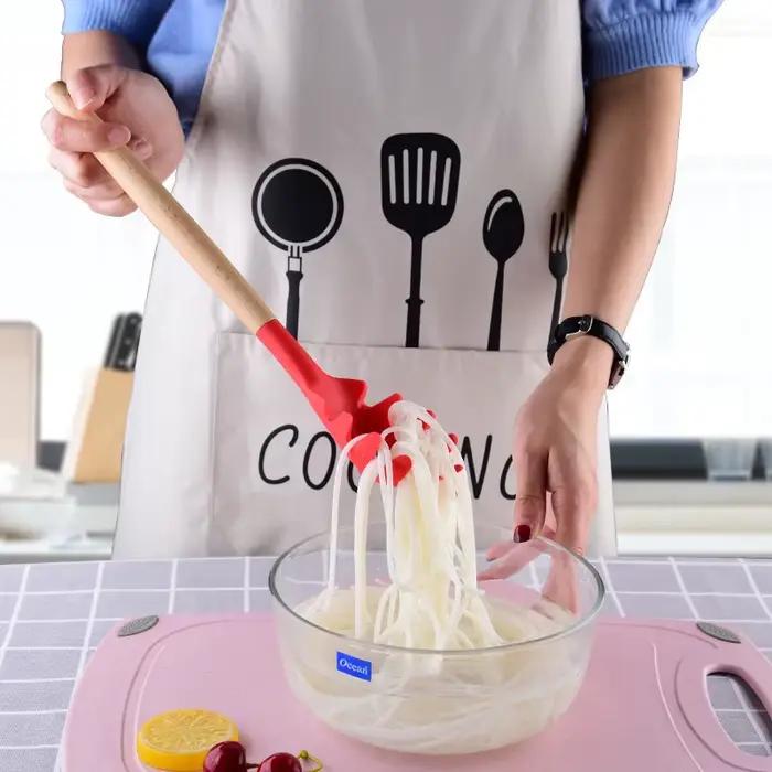 Cuillère à nouilles en Silicone, cuillère à Spaghetti, fourchette à pâtes, passoire de service de nouilles, fente à nouilles, cuillère à griffes de cuisine, accessoires de cuisine