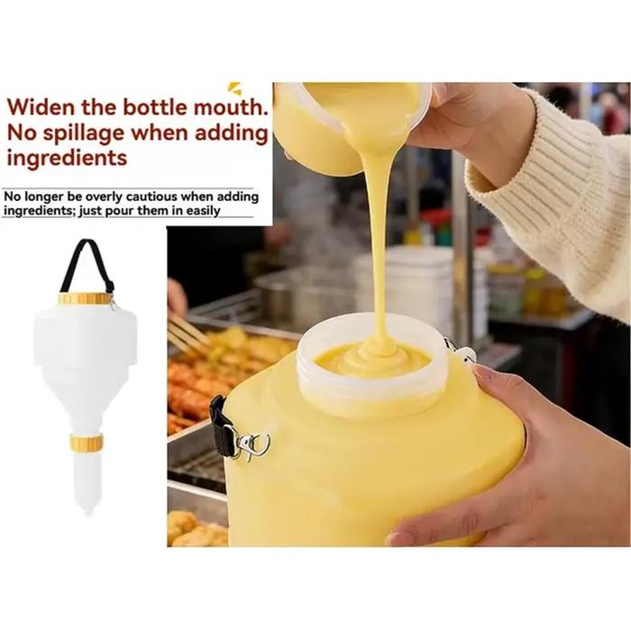 BSEVB - Distributeur de sauce suspendu 3,5 L pour restaurant et barbecue, grande capacité, conception anti-fuite, bouteille à presser rechargeable