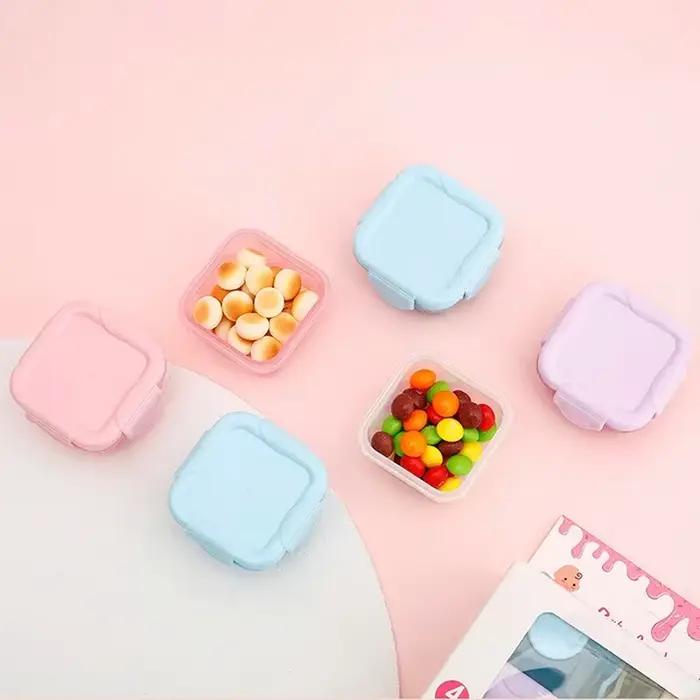 Boîte de rangement de cuisine carrée en plastique BPA-free multicolore pour rangement d'aliments, pilules et autres produits de la maison occassions spéciales