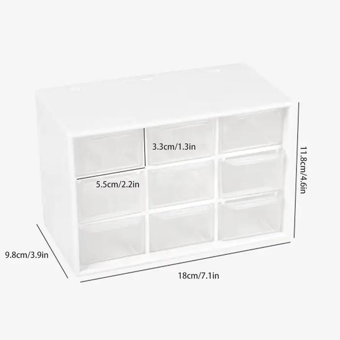 Boîte de rangement anti-poussière à 9 grilles, boîte de rangement transparente pour tiroir domestique, papeterie, bijoux, cosmétiques