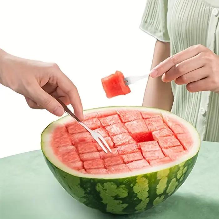 Coupe-pastèque rapide et sûr-coupe-cube en acier inoxydable pour salades de fruits et Melons-outil de cuisine pratique pour trancher