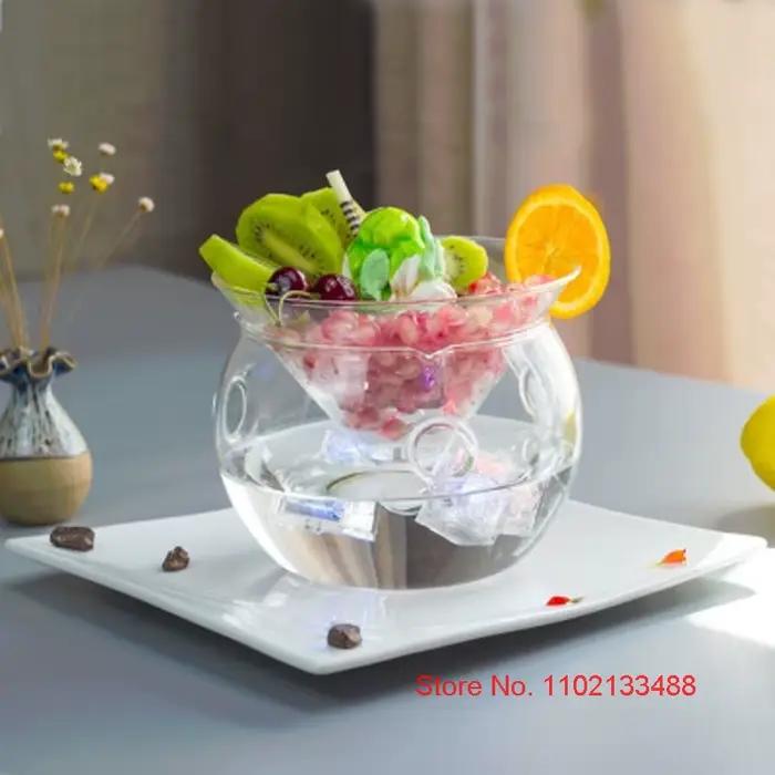 Vaisselle artistique japonaise pour la cuisine, assiette de service, vaisselle de restaurant créative, vaisselle à glace sèche, bol à salade de fruits