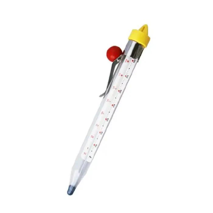 Thermomètre de cuisine en verre F92B pour confitures et desserts sucrés, thermomètre de sucre, thermomètre de bouillies, thermomètre de friture à l'huile, outil de cuisine élégant