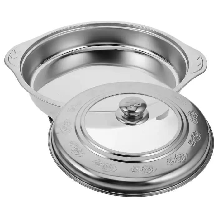 Plat de service buffet en acier inoxydable avec pieds amovibles