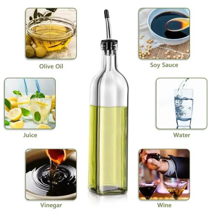 Pichet d'huile d'olive en verre transparent de 500ml
