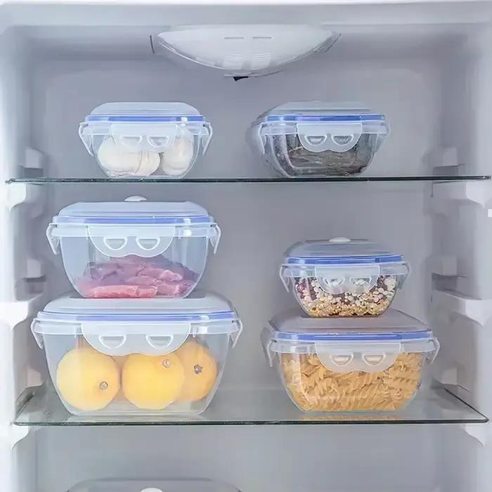 Boîte de stockage des aliments sous vide, conteneur de stockage Transparent, organisateur de réfrigérateur, boîte de scellage sûre au micro-ondes, distributeur de nourriture