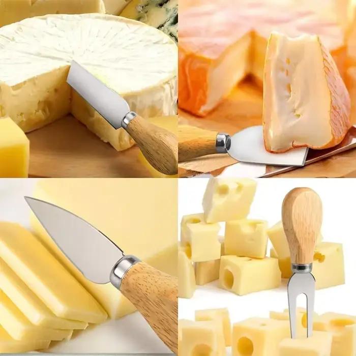Ensemble de 4 ustensiles à fromage multifonctionnels en acier inoxydable – Spatule à beurre