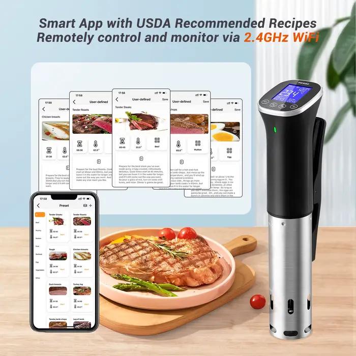 Machine Sous Vide à Contrôle de Température Accurate et Fonctionnement Facile pour la Cuisson de la Viande et la Préparation de Repas Spéciaux