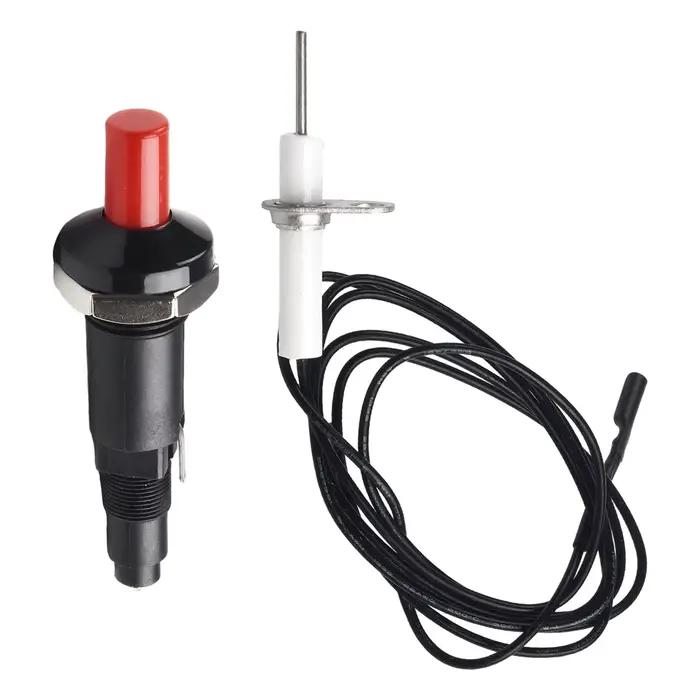 Allumage piézo-électrique 18KV 3PF 5-6mm, fours de Camping, bouton poussoir Portable avec câble, Terminal 2.3mm, outil de Barbecue, 1 pièce