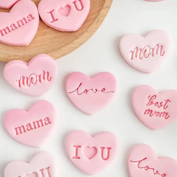 1 ensemble joyeux fête des mères Cookie en relief moule t'aime meilleure maman