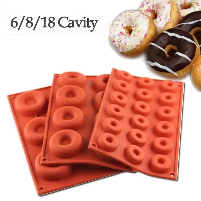 Fabricant de beignets en Silicone 3D, bricolage, pâtisserie, biscuits, chocolat, moules ronds, Muffin, gâteau, Dessert, outils de cuisine faits à la main