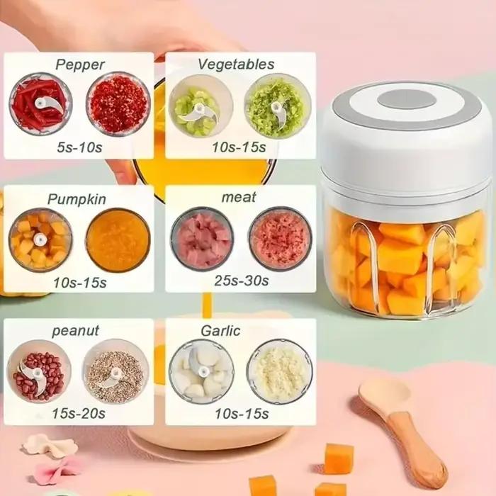 Mini Hachoir à Ail Électrique Rechargeable Portable 250 ML Occasions Spéciales Cuisine Gadget Pratique Elégant Pour Femmes Hommes