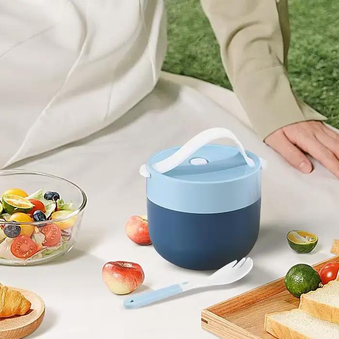Pot thermique alimentaire de 600ml, tasse à soupe isolée étanche, conteneurs Thermos, boîte à déjeuner en acier inoxydable avec cuillère, garde au chaud