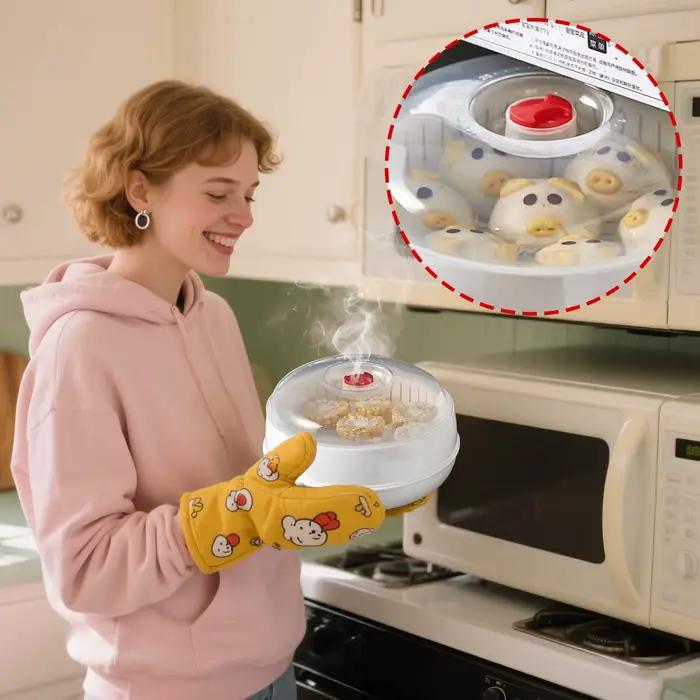 Cuiseur vapeur micro-ondes PP panier à vapeur rouge pour cuisine saine et pratique légumes riz et plats familiaux occasions spéciales
