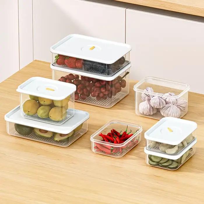 Transparent 950ML réfrigérateur stocke bac à légumes aliments frais fruits conteneur en plastique micro-ondable Bento boîte réfrigérateur organisateur congélateur boîte