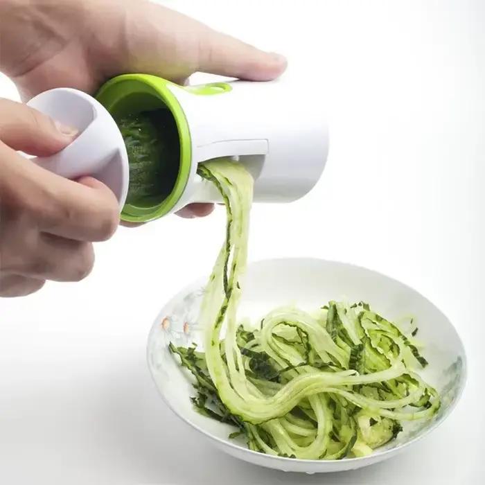 LMETJMA Zucchini pâtes nouilles Spaghetti fabricant légumes spirale trancheuse coupe robuste spirale trancheuse de légumes KC0335