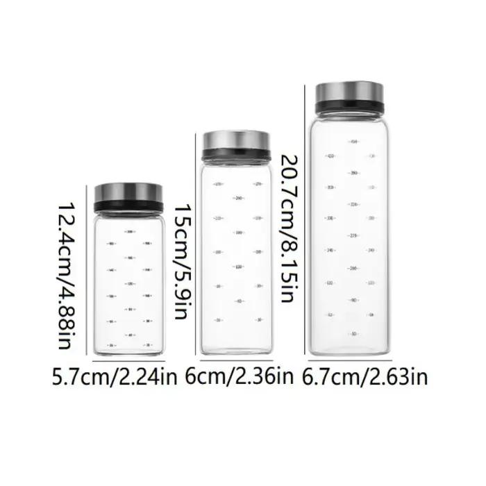 Boîte d'assaisonnement en verre à haute teneur en Borosilicate 200ml 300ml 500ml cochons de sel caves et serveurs pour sel poivre épices herbes aromatiques occasions spéciales cuisine élégante