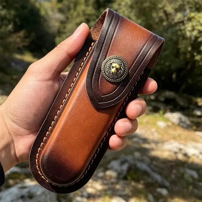Étui à couteau en cuir de qualité supérieure avec boucle de ceinture, housse de protection portable pour couteau, étui de transport