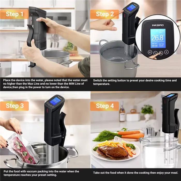 Machine Sous Vide à Contrôle de Température Accurate et Fonctionnement Facile pour la Cuisson de la Viande et la Préparation de Repas Spéciaux