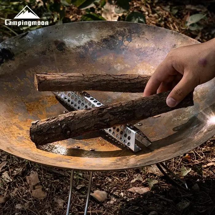 CAMPINGMOON nouveauté A4-CS/A4-CM trou d'air accessoires de barbecue équipement de Camping bois de chauffage en métal réutilisable en acier inoxydable
