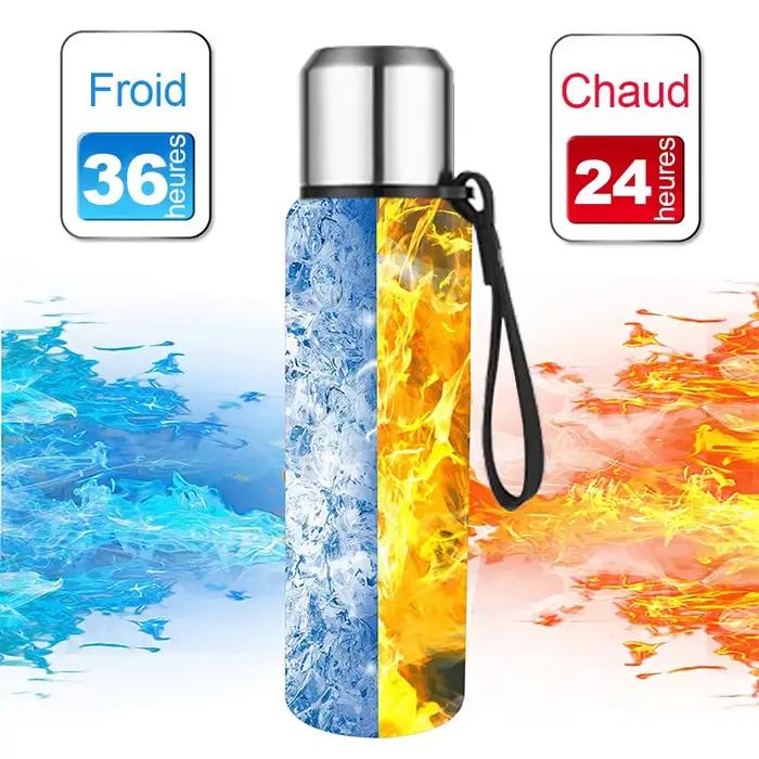 Thermos en acier inoxydable Upors grande capacité avec corde pour hommes pour randonnée camping voyage isolation thermique 12-24 heures