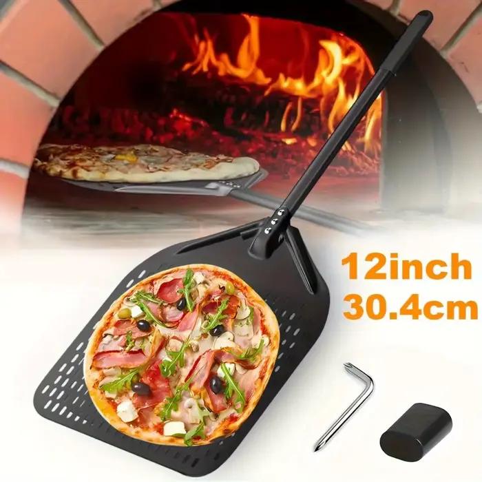  Peau à Pizza en acier inoxydable, outil de four professionnel perforé et antidérapant de 12 pouces pour Restaurant, accessoires de cuisine à domicile 