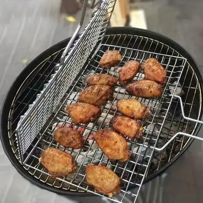 Panier de gril filet de barbecue panier de barbecue grand panier de gril pliant avec poignée amovible. Paniers de gril pour gril extérieur