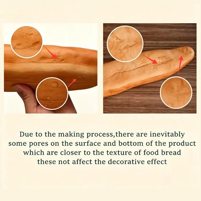 Baguette Française Artificielle Réaliste, Modèle de Pain Long Faux avec Support à Pain, Accessoire de Présentation de Pain Imitation pour la Région Française