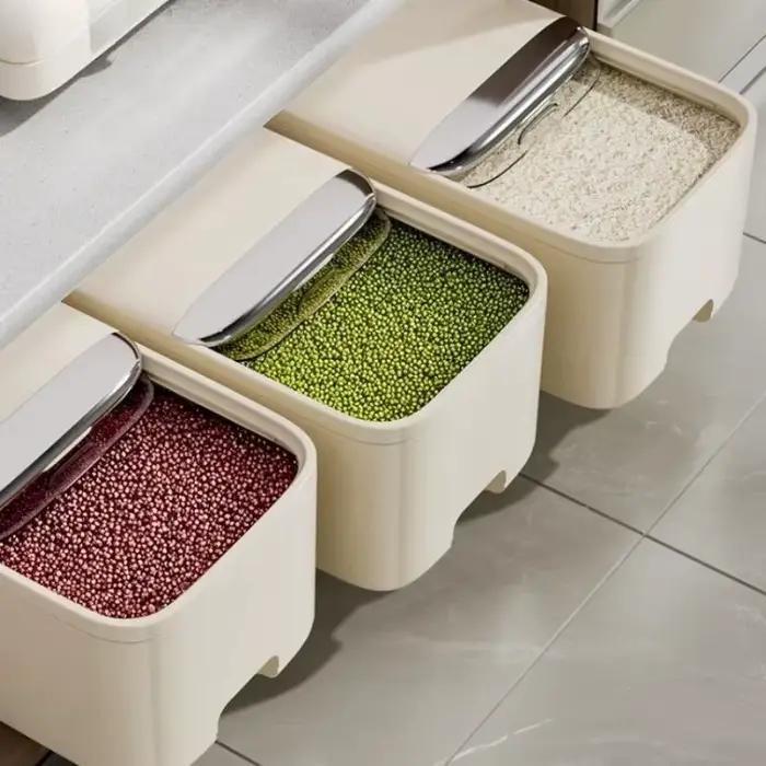 Boîte de rangement de riz avec couvercle