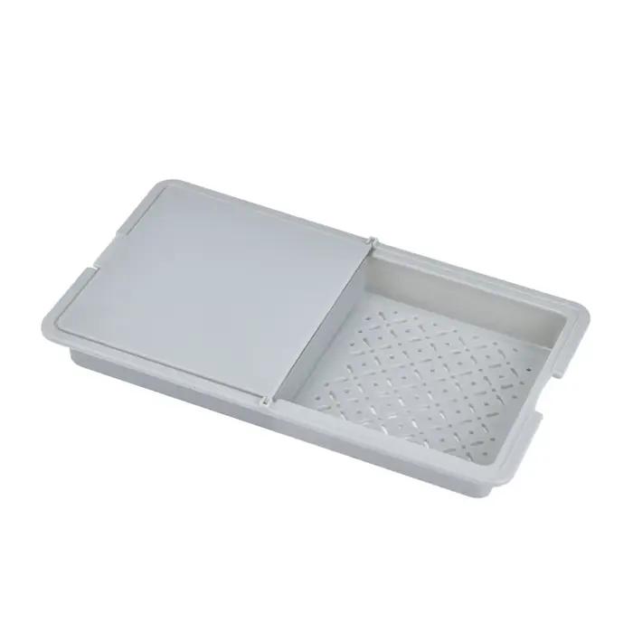 Planche à découper pliable multifonctionnelle avec passoire, planche à découper de cuisine, panier de lavage, vidange, outils de cuisine