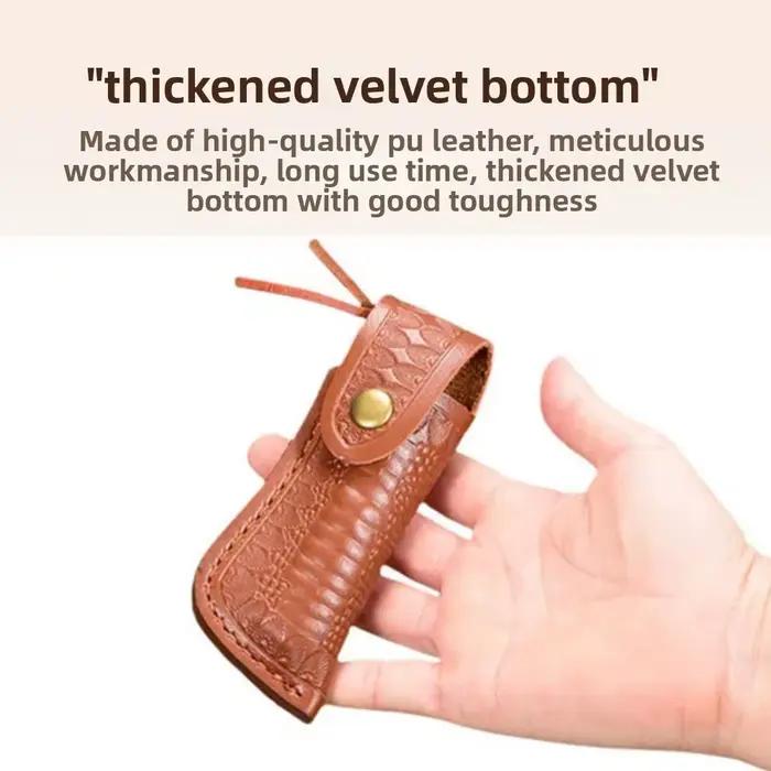 Étui pour couteau pliant en cuir épais, pochette de protection portable pour couteau avec boucle de ceinture pour le camping, la randonnée et les activités de plein air