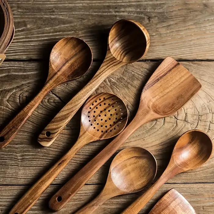 Ensemble d'ustensiles de cuisine en bois 5 pièces