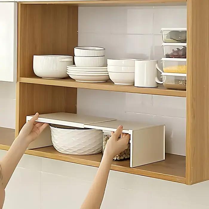 Étagère de cuisine rétractable, armoire multifonctionnelle pour la maison, plat superposé, finition bouteille d'assaisonnement, support de rangement, organisateur de réfrigérateur