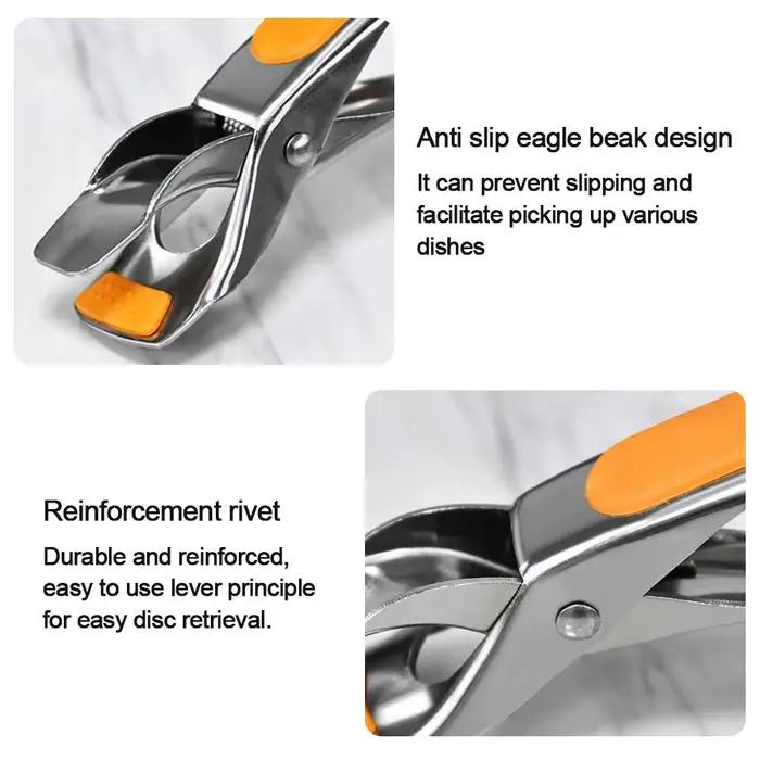 Pince de levage en acier inoxydable antidérapante pour assiettes plats et bols pour cuisine maison et bar occasions spéciales