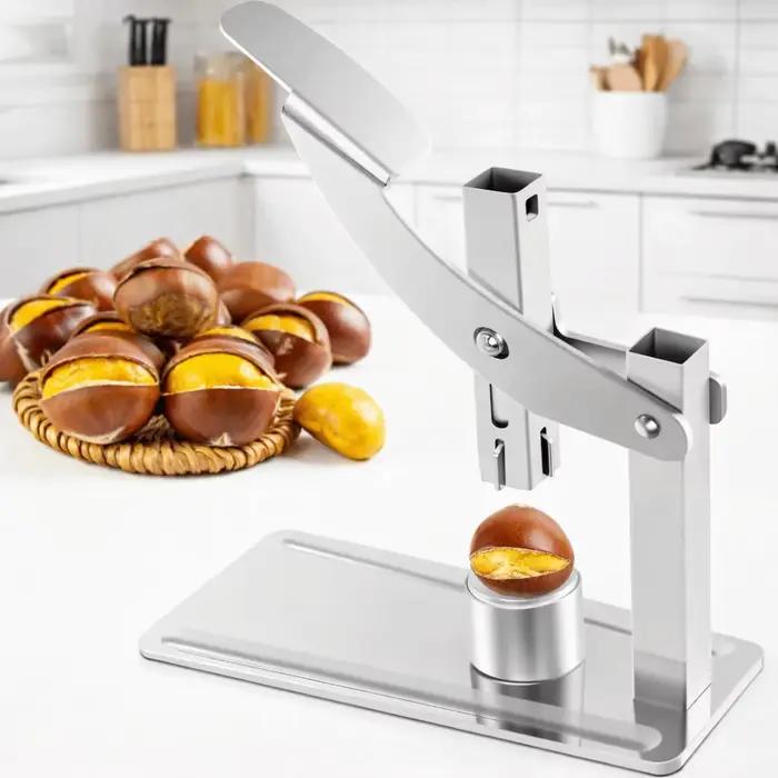 Casse-noix professionnel en acier inoxydable robuste, presse manuelle, éplucheur de châtaignes antidérapant, pour noix et pecans