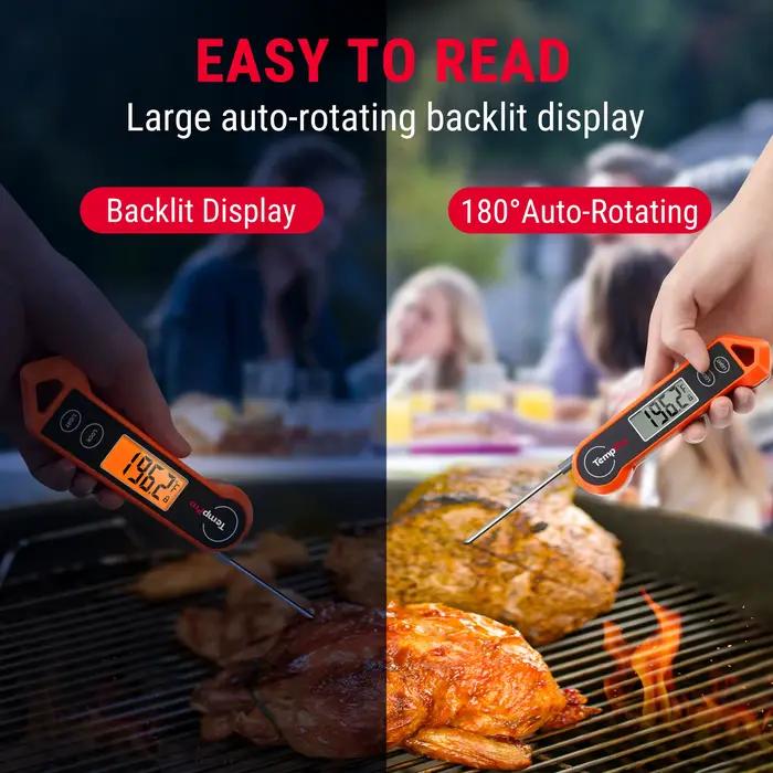Thermomètre à viande TempPro TP19H étanche avec lecture rapide pour barbecues et cuissons précises