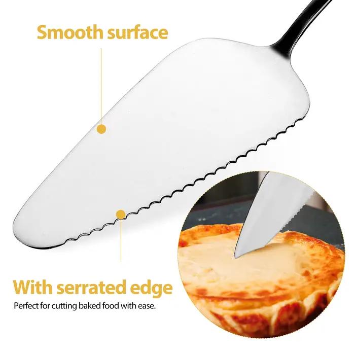 Pelle à gâteaux avec bord dentelé, facile à nettoyer, Surface lisse, serveur à gâteaux pour vaisselle de mariage, fourniture pour fête de mariage, 2 pièces